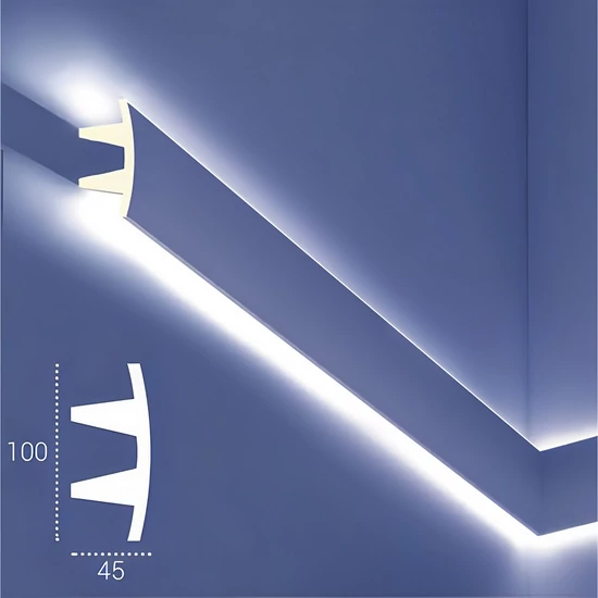 Poliuretán rejtett világítás díszléc (KF 503) ütésálló