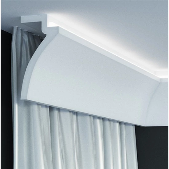 Poliuretán rejtett világításos karnistakaró díszléc (KF 801) ütésálló