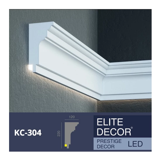 VILEBO homlokzati díszléc LED rejtett világításhoz (KC 304) védőbevonattal