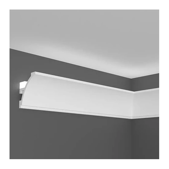 Oldalfali díszléc LED rejtett világításhoz (KH 904) kőkemény HDPS anyagból