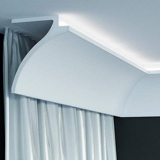 Poliuretán rejtett világításos karnistakaró díszléc (KF 802) ütésálló