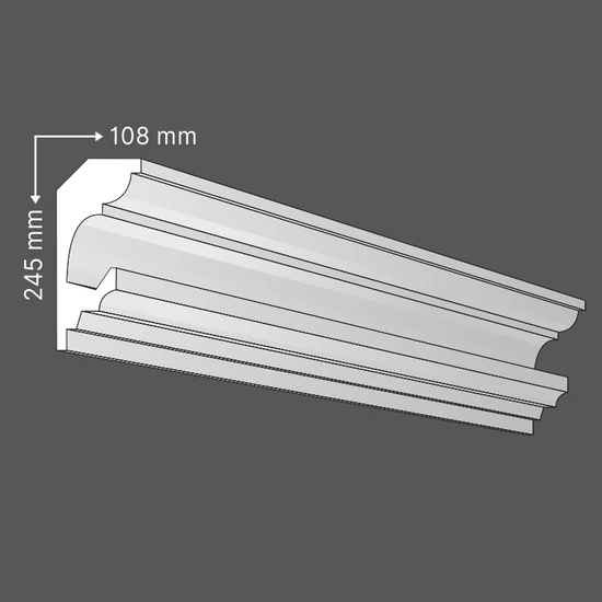 RV-01-C Rejtett világítás díszléc - mennyezeti