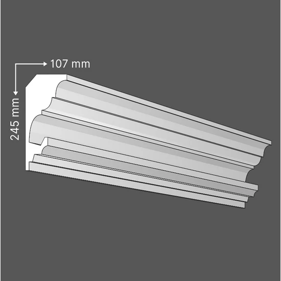 RV-02-B Rejtett világítás díszléc - mennyezeti
