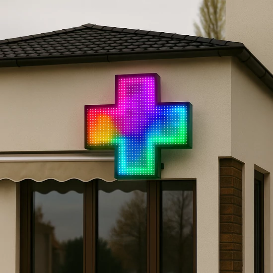  LED 100X100 Patika Kereszt, Kültéri, RGB, Változtatható színű