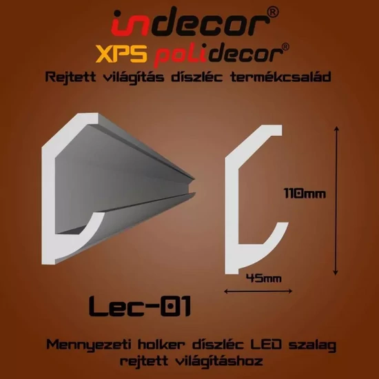 VILEC0-01 Mennyezeti rejtett világítás díszléc