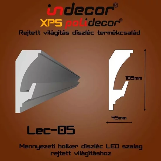 VILEC05 Mennyezeti rejtett világítás díszléc