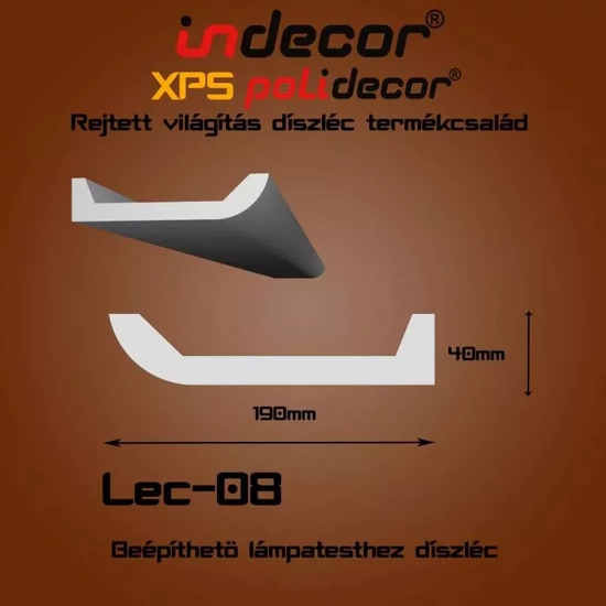 VILEC08 Beépíthető lámpatesthez díszléc