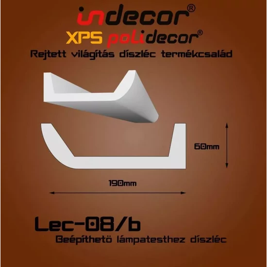 LEC08B Beépíthető lámpatesthez díszléc