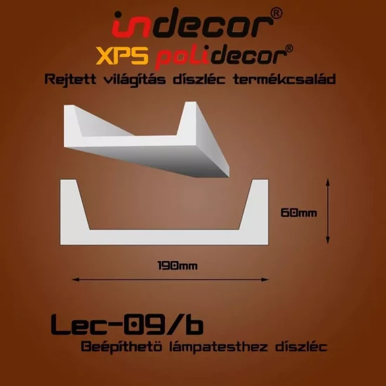 VILEC09B Beépíthető lámpatesthez díszléc