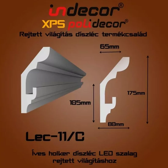 VILEC11C Rejtett világítás díszléc