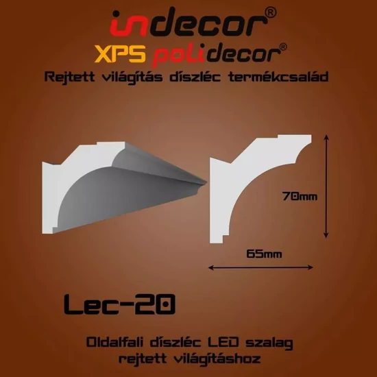 VILEC20 Oldalfali rejtett világítás díszléc
