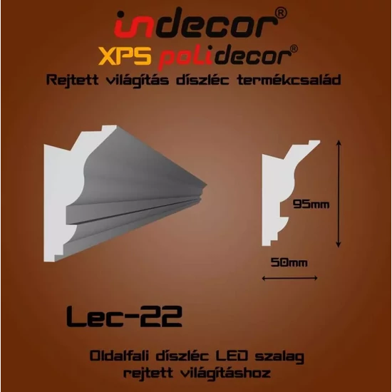 VILEC22 Oldalfali rejtett világítás díszléc