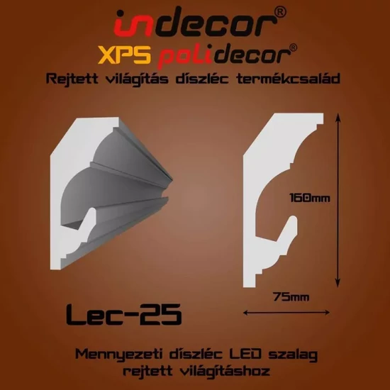 VILEC25 Mennyezeti rejtett világítás díszléc