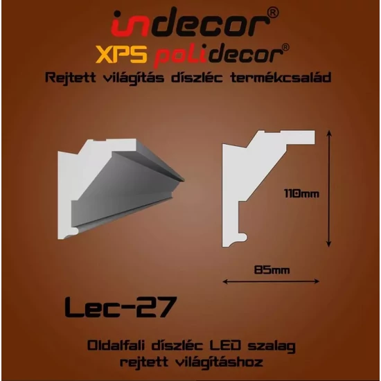 VILEC27 Oldalfali rejtett világítás díszléc