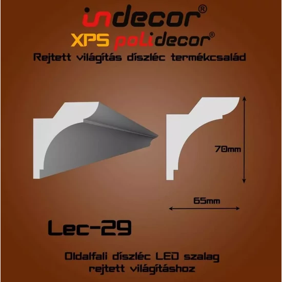 VILEC29 Oldalfali rejtett világítás díszléc