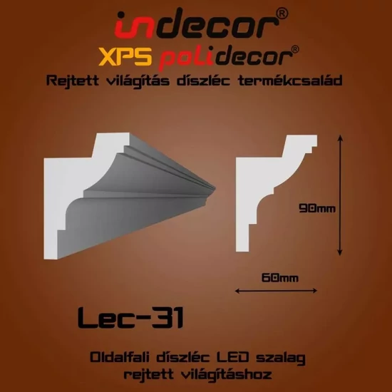 VILEC31 Oldalfali rejtett világítás díszléc