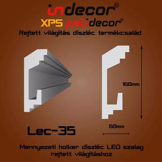VILEC35 Mennyezeti rejtett világítás díszléc