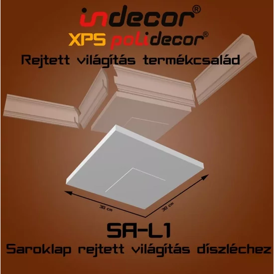 Saroklap rejtett világítás díszlécekhez