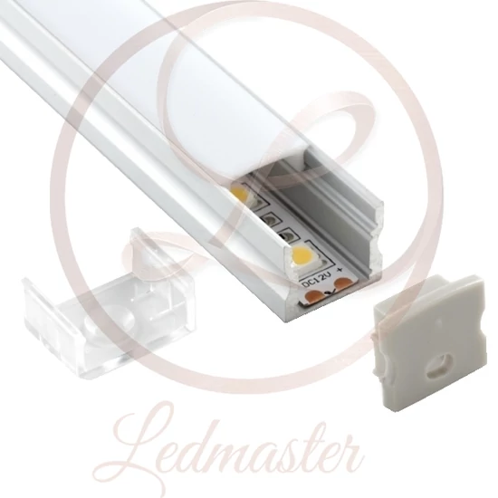Ledprofiles Felületre szerelhető aluprofil  mély  opál fedéllel  2 méteres szál