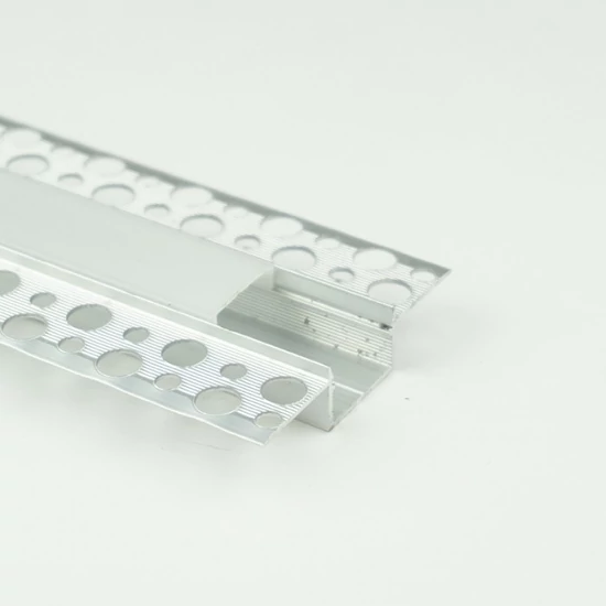 EcoLight Gipszkartonba süllyeszthető aluprofil 17 mm széles  2 méteres szál  opál fedővel és tartozékokkal egy szettbe csomagolva