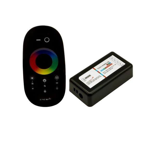 EcoLight RGBW távirányító fekete színű + 1 db vezérlő 24A 288W RF