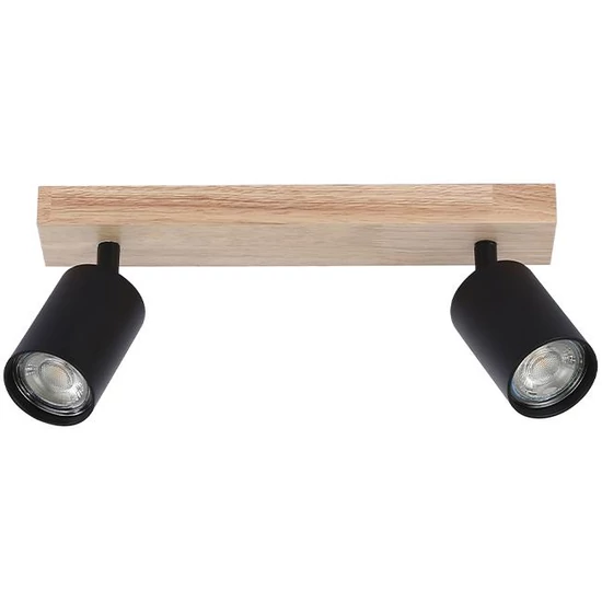 MasterLED Dabi tölgy/fekete színű 2-es mennyezeti lámpa  GU10-es foglalattal