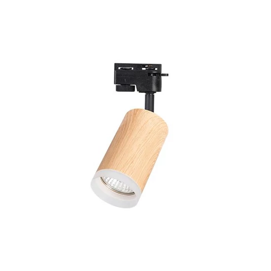 MasterLED Woody fa+matt fekete színű sínre szerelhető lámpa  GU10-es foglalattal