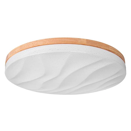 MasterLED XUDO 54W  3000-6500K  400x80 mm  valódi fa/fehér színű mennyezeti lámpa távirányítóval