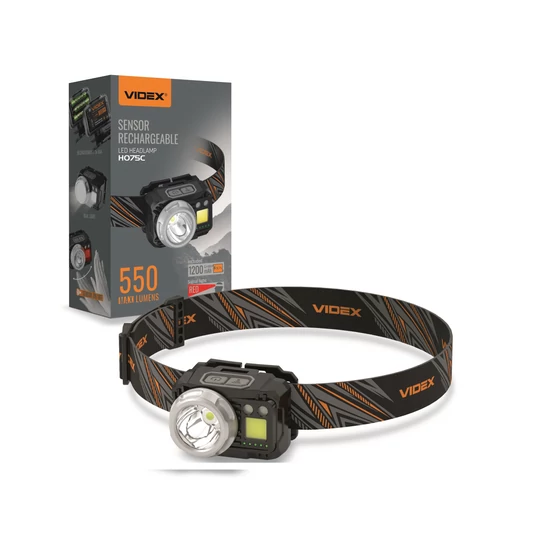 Videx LED Fejlámpa  újratölthető akkumulátorral H075C