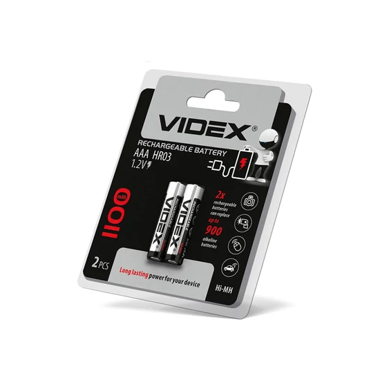 Videx AAA 1100mAh újratölthető akkumlátor (darabár  min. rendelhető mennyiség 2 db)