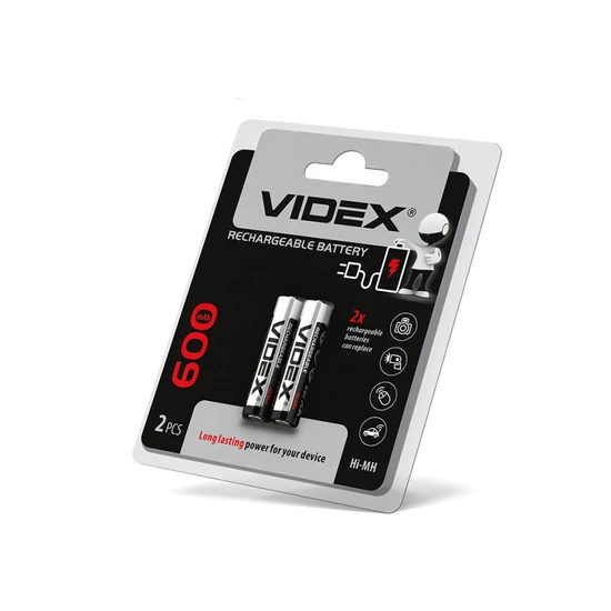 Videx AA 600mAh újratölthető akkumlátor (darabár  min. rendelhető mennyiség 2 db)