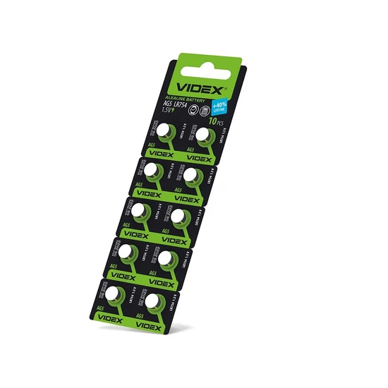 Videx AG5/LR754 66mAh alkáli gombelem (darabár  min. rendelhető mennyiség 10 db)