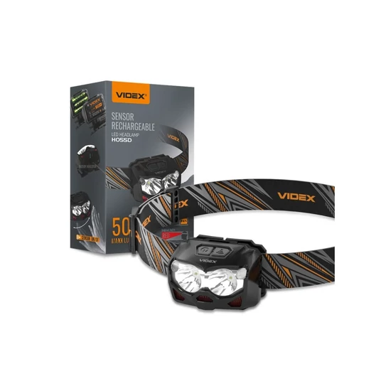 Videx LED Fejlámpa  újratölthető akkumulátorral H055D