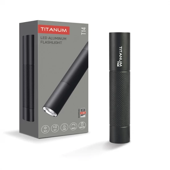 Videx TITANUM hordozható fekete színű LED zseblámpa  5000K  300lm TLF-T14B