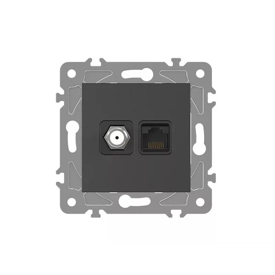 ELDLUX ELDGROUND SAT (13db) + RJ45 Cat.5e UTP aljzat fekete
