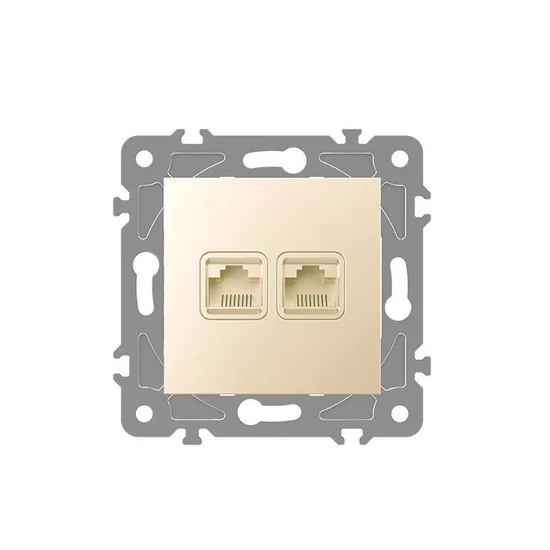 ELDLUX ELDGROUND 2×RJ45 Cat.5e UTP aljzat arany