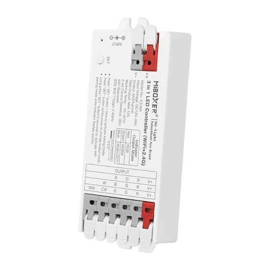 Miboxer 3 Az 1-Ben RGB/RGBW/RGBW-CCT Wi-Fi-s Led Zóna Vezérlő DC5-24V 10A