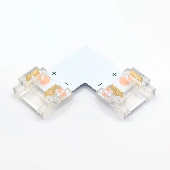SMD LED Szalag átlátszó sarok toldóelem 10 mm 2 pin szalag+szalag