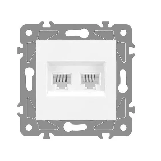 ELDGROUND 2 x RJ45 Cat. 5e UTP aljzat fehér