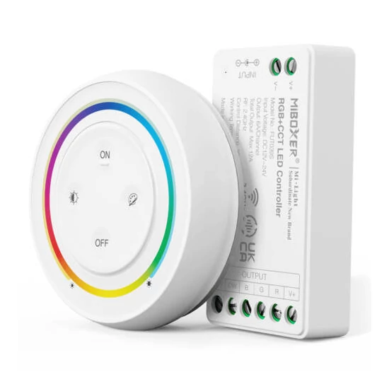 MiBoxer RGB+CCT Smart LED Vezérlő DC12-24V 12A Fehér Touch Mágneses Fali Távirányítóval és Fali Tartóval