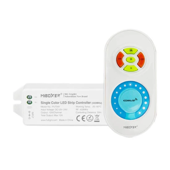 MiBoxer Dimmer Single Color LED Vezérlő DC12-24V 12A Fehér Touch Távirányítóval