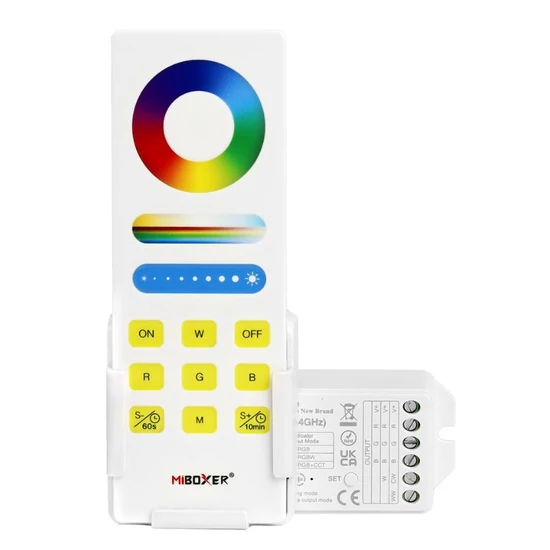 MiBoxer 3in1 RGB/RGBW/RGB+CCT Smart LED Vezérlő DC12-24V 15A Fehér Touch Távirányítóval és Fali Tartóval