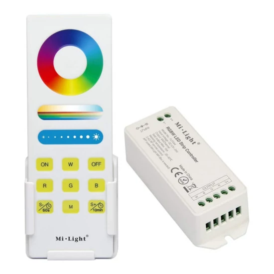 MiBoxer RGBW Smart LED Vezérlő DC12-24V 15A Fehér Touch Távirányítóval és Fali Tartóval