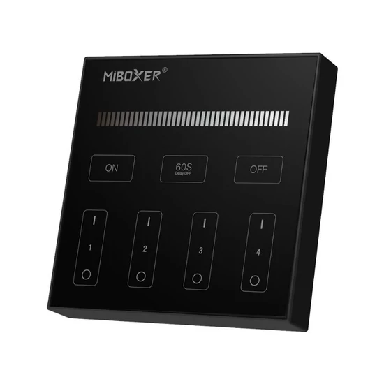 MiBoxer Dimmer Single Color LED 4 Zónás Smart Panel Távirányító Fekete