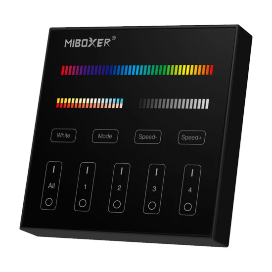 MiBoxer RGB + CCT 4 Zónás Smart Panel Távirányító Fekete