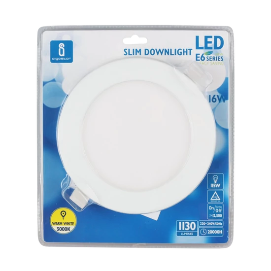 18W Süllyeszthető kerek LED panel 6000K hideg fehér