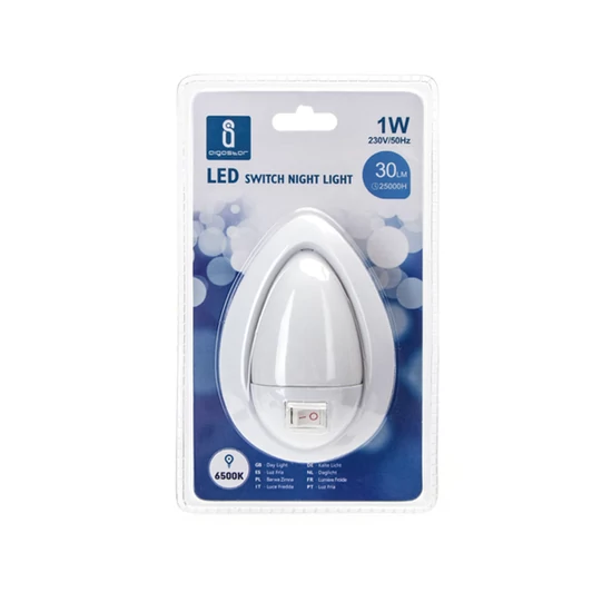 1W LED éjszakai lámpa 6500K hideg fehér