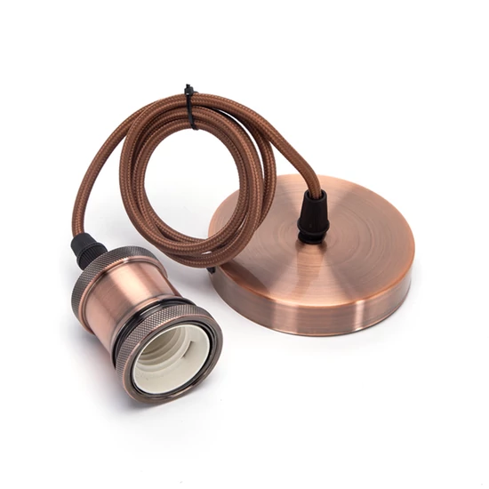 Vörös Bronz Függeszték 2x0,75mm 1m-es E27 Foglalattal