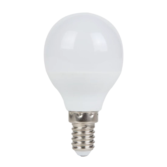 E14 4W LED kisgömb égő hideg fehér 6400K G45 tejüveg opál