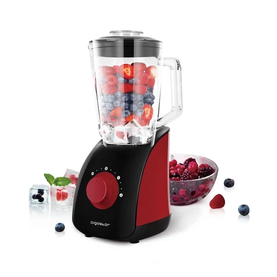 750W-os fekete-bordó turmixgép 1,5 L